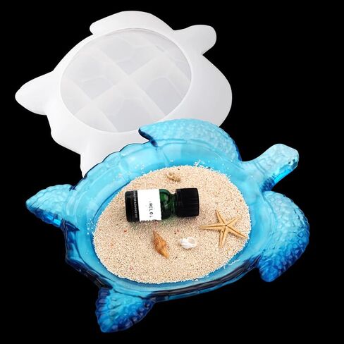 Turtle Shape Resin Molds Tray Molds Sea Turtle Silicone Casting Moulds Tortoise Storage Box Molds for Resin Epoxy DIY Candle Soap Holder Jewelry Box Making (1pc Resin Mold) in Saudi Arabia