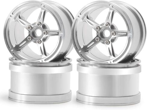 MOHERO 2.2" Beadlock Wheels Rims for 1/10 Scale RC Crawler Car Axial Wraith TRX-4 D90 Pack of 4 (Silver) in Kuwait