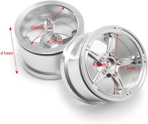 MOHERO 2.2" Beadlock Wheels Rims for 1/10 Scale RC Crawler Car Axial Wraith TRX-4 D90 Pack of 4 (Silver) in Kuwait