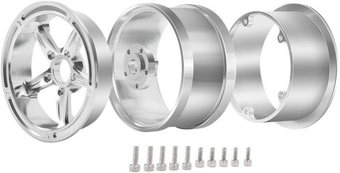 MOHERO 2.2" Beadlock Wheels Rims for 1/10 Scale RC Crawler Car Axial Wraith TRX-4 D90 Pack of 4 (Silver) in Kuwait