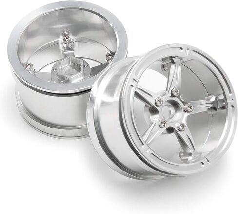 MOHERO 2.2" Beadlock Wheels Rims for 1/10 Scale RC Crawler Car Axial Wraith TRX-4 D90 Pack of 4 (Silver) in Kuwait