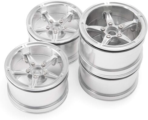 MOHERO 2.2" Beadlock Wheels Rims for 1/10 Scale RC Crawler Car Axial Wraith TRX-4 D90 Pack of 4 (Silver) in Kuwait