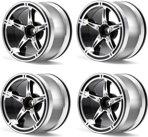 MOHERO 2.2" Beadlock Wheels Rims for 1/10 Scale RC Crawler Car Axial Wraith TRX-4 D90 Pack of 4 (Silver) in Kuwait