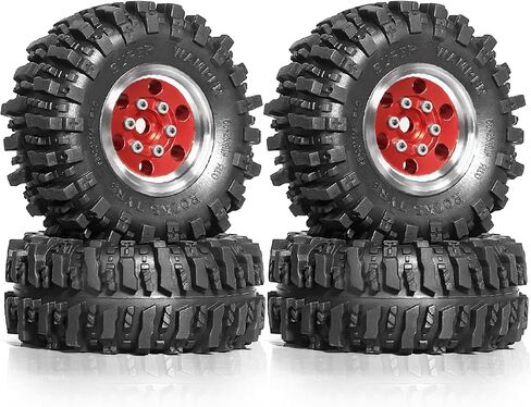 عجلات وإطارات REDSPIDER ألومنيوم 1.0 Beadlock (4 قطع) 1.0 إطارات زاحفة 55 * 23 مم 1.0 عجلة وإطارات زاحفة 1/18 1/24 RC لـ SCX24 TRX4M FMS FCX24 FCX18 AX24 ﻿ (أسود (ثقب دائري)) in Saudi Arabia