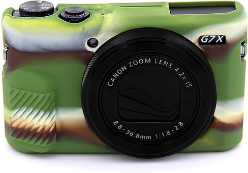 حافظة G7X Mark II، حافظة واقية لكاميرا Canon Powershot G7X Mark II الرقمية، غطاء عدسة قابل للإزالة، غطاء سيليكون ناعم للكاميرا، غطاء مطاطي واقٍ للجسم - أسود in Kuwait