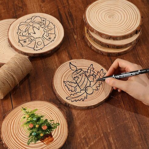 Giegxin 15 Pcs Unfinished Wood Slices for Centerpieces Baby Shower Wedding Party Centerpieces Woodland DIY Circles Crafts Wedding Table Decor Ornament(7-8 Inch) in Saudi Arabia