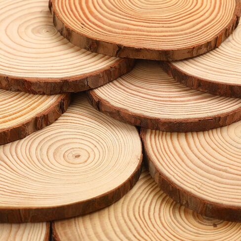 Giegxin 15 Pcs Unfinished Wood Slices for Centerpieces Baby Shower Wedding Party Centerpieces Woodland DIY Circles Crafts Wedding Table Decor Ornament(7-8 Inch) in Saudi Arabia