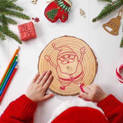 Giegxin 15 Pcs Unfinished Wood Slices for Centerpieces Baby Shower Wedding Party Centerpieces Woodland DIY Circles Crafts Wedding Table Decor Ornament(7-8 Inch) in Saudi Arabia