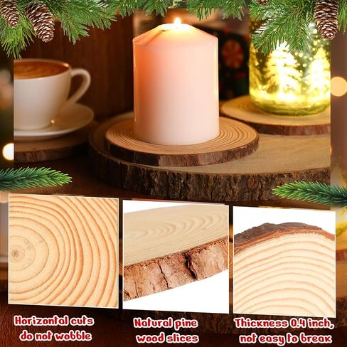 Giegxin 15 Pcs Unfinished Wood Slices for Centerpieces Baby Shower Wedding Party Centerpieces Woodland DIY Circles Crafts Wedding Table Decor Ornament(7-8 Inch) in Saudi Arabia
