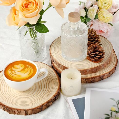 Giegxin 15 Pcs Unfinished Wood Slices for Centerpieces Baby Shower Wedding Party Centerpieces Woodland DIY Circles Crafts Wedding Table Decor Ornament(7-8 Inch) in Kuwait