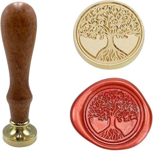 ختم شمع شجرة الحياة، رأس نحاسي قابل للإزالة، رائع لمغلفات بطاقات دعوات حفلات الزفاف، ختم الحروف، حمام الطفل، رسائل الحلزون، عيد الشكر، عيد الميلاد in Kuwait