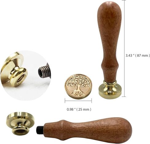 ختم شمع شجرة الحياة، رأس نحاسي قابل للإزالة، رائع لمغلفات بطاقات دعوات حفلات الزفاف، ختم الحروف، حمام الطفل، رسائل الحلزون، عيد الشكر، عيد الميلاد in Kuwait