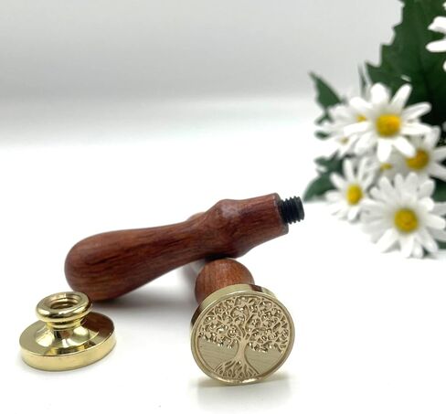 ختم شمع شجرة الحياة، رأس نحاسي قابل للإزالة، رائع لمغلفات بطاقات دعوات حفلات الزفاف، ختم الحروف، حمام الطفل، رسائل الحلزون، عيد الشكر، عيد الميلاد in Kuwait