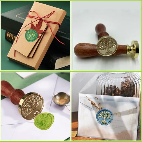 ختم شمع شجرة الحياة، رأس نحاسي قابل للإزالة، رائع لمغلفات بطاقات دعوات حفلات الزفاف، ختم الحروف، حمام الطفل، رسائل الحلزون، عيد الشكر، عيد الميلاد in Kuwait