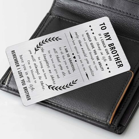 Alotozo Grateful Brother Gifts - Engraved Wallet Card Inserts to My Brother - Christmas Gift for Brother in Saudi Arabia