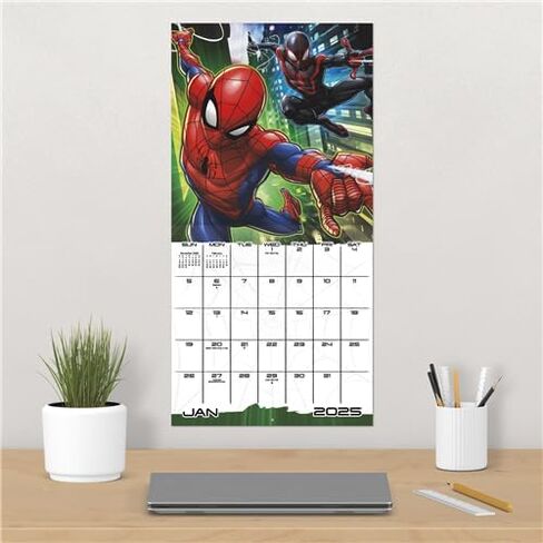 تقويم Marvel Spider-Man 2025 - حزمة تقويم جداري فاخرة 2025 MCU Spiderman مع أكثر من 100 ملصق تذكير بالتقويم (هدايا المنتقمون، لوازم المكتب) in Saudi Arabia