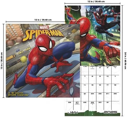 تقويم Marvel Spider-Man 2025 - حزمة تقويم جداري فاخرة 2025 MCU Spiderman مع أكثر من 100 ملصق تذكير بالتقويم (هدايا المنتقمون، لوازم المكتب) in Saudi Arabia