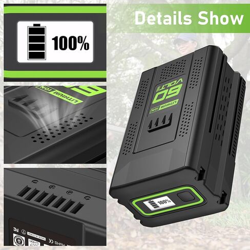 New 40V 5000Mah Battery Replacement for Greenworks 40V 5.0Ah Lithium-Ion Battery,Compatible with All Your Greenworks 40V Tools. in Saudi Arabia