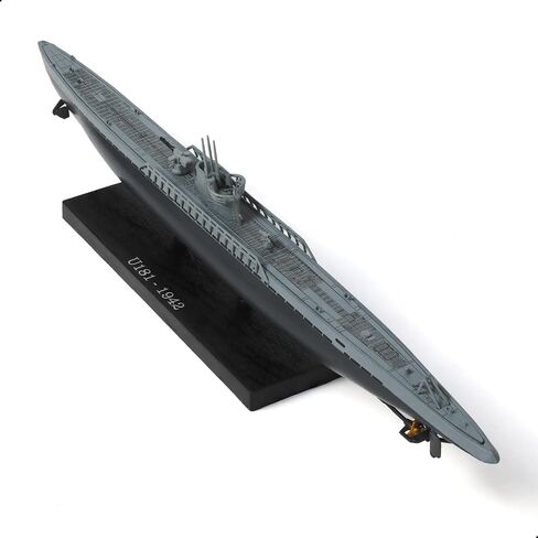 1/350 U-181-1942 الحرب العالمية الثانية الألمانية كريغسمارين غواصة حربية نموذج النوع IXD2 U-Boat نموذج Warld War II سبيكة معدنية مصبوبة نموذج عسكري مع حامل عرض مجموعة هدية للبالغين in Kuwait