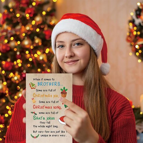 Merry Christmas Card for Brother,Lovely Christmas Gifts for Brother from Sister Cousin,Xmas Card for Brother In Law,Funny Christmas Gift for Him in Kuwait