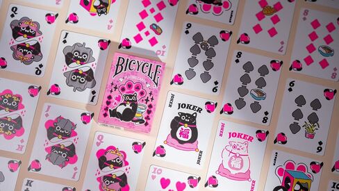 Bicycle Cat Cute Kawaii Anime Pet Playing Cards, Pink, 1 Deck in Kuwait