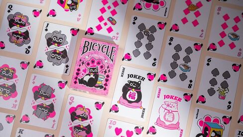 Bicycle Cat Cute Kawaii Anime Pet Playing Cards, Pink, 1 Deck in Kuwait