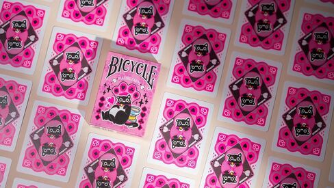 Bicycle Cat Cute Kawaii Anime Pet Playing Cards, Pink, 1 Deck in Kuwait