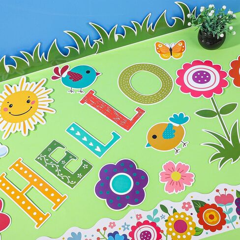 96 جهاز كمبيوتر شخصى ديكور نشرة الربيع زهرة المجلس ورقة القواطع مرحبا الربيع الفصول الدراسية نشرة الزينة مجموعة مع الحدود للفصل الدراسي لوحة السبورة نافذة اللوازم المنزلية in Kuwait