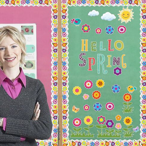 96 جهاز كمبيوتر شخصى ديكور نشرة الربيع زهرة المجلس ورقة القواطع مرحبا الربيع الفصول الدراسية نشرة الزينة مجموعة مع الحدود للفصل الدراسي لوحة السبورة نافذة اللوازم المنزلية in Kuwait