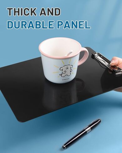 ألواح كتابة بلاستيكية صلبة مقاس 8.5 × 11 للورق بحجم A4/Letter مع مشابك منخفضة المستوى، وحلقة تعليق، وتدوين الملاحظات، والرسم، وتنظيم المستندات، ومستلزمات المدرسة المكتبية باللون الأسود، عبوة من قطعتين in Kuwait