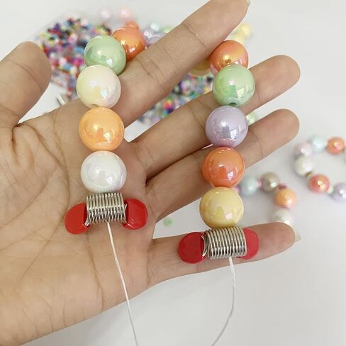 Bead Stoppers, 6-Piece Set with Red Handles, for Jewelry Making Creative Bead Line End to Prevent Beads from Falling (Red-6PCS) in Saudi Arabia