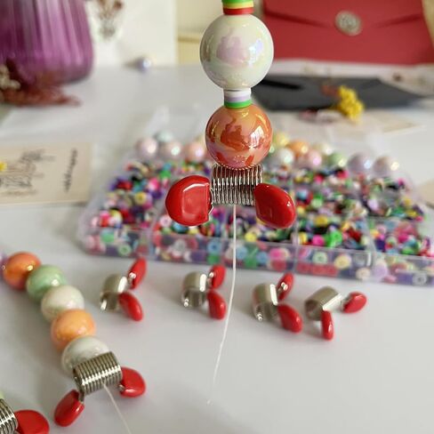 Bead Stoppers, 6-Piece Set with Red Handles, for Jewelry Making Creative Bead Line End to Prevent Beads from Falling (Red-6PCS) in Saudi Arabia