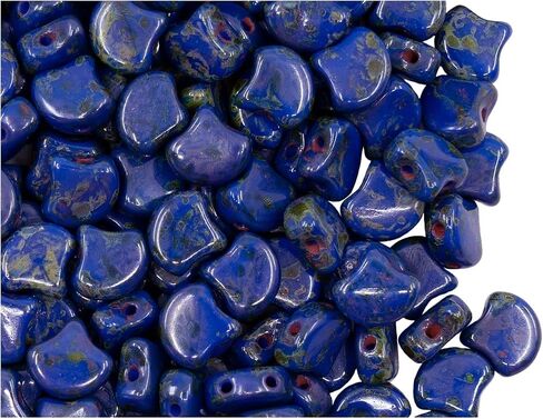 100 pcs Ginko Beads 7.5x7.5x3.4 mm, 2 Holes, Mix Bronze Green, Czech Glass in Saudi Arabia