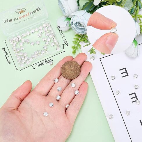 Beebeecraft 100Pcs/Box Evil Eye Spacer Beads 18K Gold Plated Monster Eye Beads Charm 5.5x6mm Loose Jewelry Making Beads for DIY Bracelet Earring Necklace in Saudi Arabia