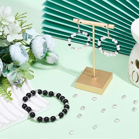 Beebeecraft 100Pcs/Box Evil Eye Spacer Beads 18K Gold Plated Monster Eye Beads Charm 5.5x6mm Loose Jewelry Making Beads for DIY Bracelet Earring Necklace in Saudi Arabia