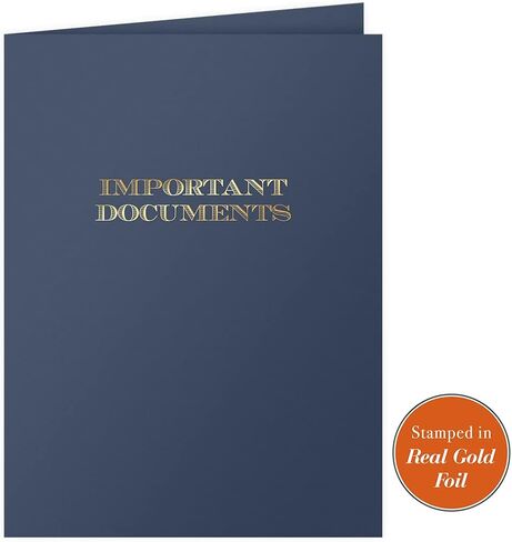 25 مجلدًا، باللون الأزرق، مجلدات جيب للمستندات المهمة، مختومة برقائق الجولف، للاستخدام الاحترافي (9 × 12) in Kuwait