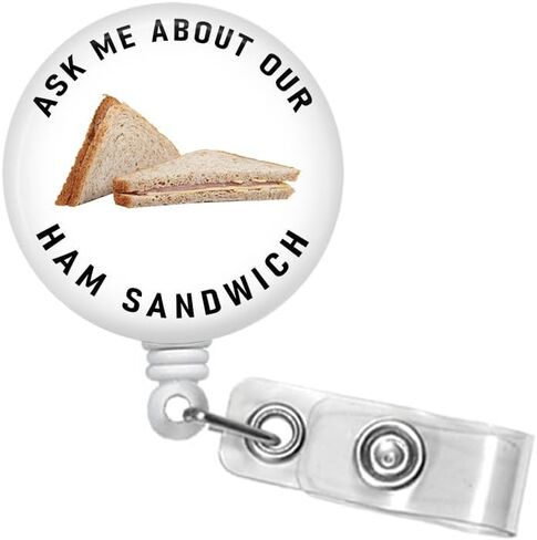 Ask Me About Our Turkey Sandwiches Badge Reel - 1.5" Retractable Badge Holder - Funny Nurse Badge Holder - ER Nurse Badge - Lanyard #326 (Turkey) in Saudi Arabia