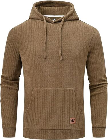 Tyhengta Men's Henley Knitted Hoodies Casual Pullover Hooded Sweatshirts in Saudi Arabia