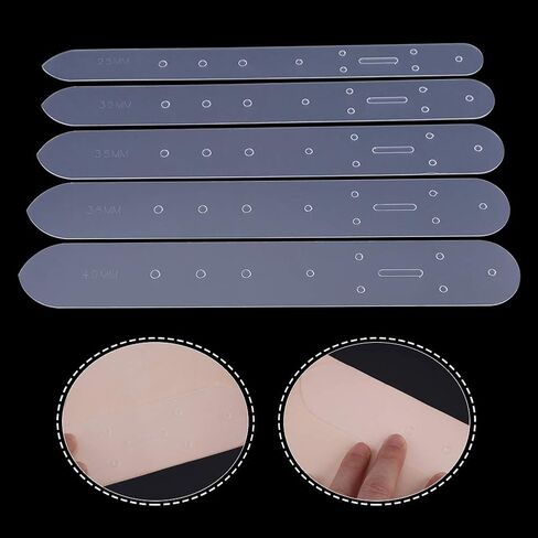 Leather Templates, Leather Patterns Templates PVC, Weaver Leather Tools for Belt Holes Making, Belt Leather Templates, Belt Punching Template DIY Set Kit Contains 5 Size in Saudi Arabia