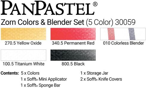 PanPastel 30059 مجموعة ألوان زورن وخلاط 5 ألوان فائقة النعومة مع أدوات ناعمة in Kuwait