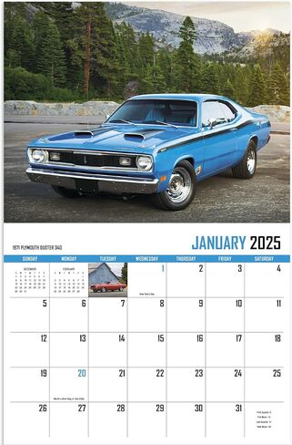 Street Thunder 2025 Hanging Wall Calendar - 19" x 11" (Open) 2025 Monthly Appointment Planner and Organizer. Classic street rod cars to catch your attention all year long. in Saudi Arabia