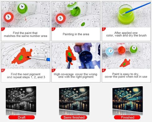 TUMOVO Peacock Paint by Numbers - Paint by Number for Adults, Animal Drawing Acrylic Beginner Paintwork DIY Crafts with Paintbrushes for Home Wall Decor Frameless16x20 Inch in Saudi Arabia