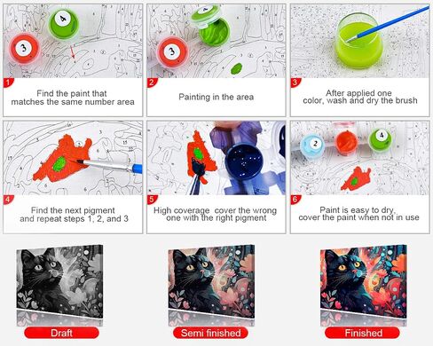 TUMOVO Peacock Paint by Numbers - Paint by Number for Adults, Animal Drawing Acrylic Beginner Paintwork DIY Crafts with Paintbrushes for Home Wall Decor Frameless16x20 Inch in Saudi Arabia