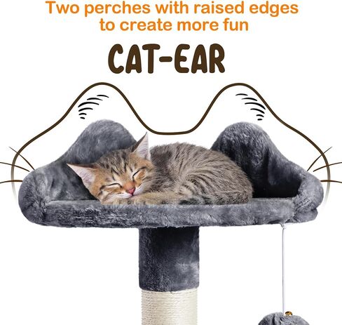 Yaheetech 70in Multi-Level Cat Tree Tower Condo Furniture with Sisal-Covered Scratching Posts, Plush Condos, Cozy Basket and Perch Hammock for Kittens Pet House Play in Saudi Arabia