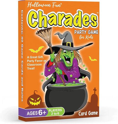 Arizona GameCo Halloween Fun Charades، لعبة حفلة عائلية للأطفال من سن 6 سنوات فما فوق - لا حاجة للقراءة للعب - مثالية لمتعة الفصل الدراسي المخيف in Kuwait