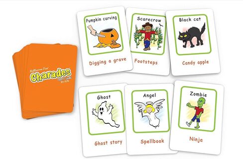 Arizona GameCo Halloween Fun Charades، لعبة حفلة عائلية للأطفال من سن 6 سنوات فما فوق - لا حاجة للقراءة للعب - مثالية لمتعة الفصل الدراسي المخيف in Kuwait