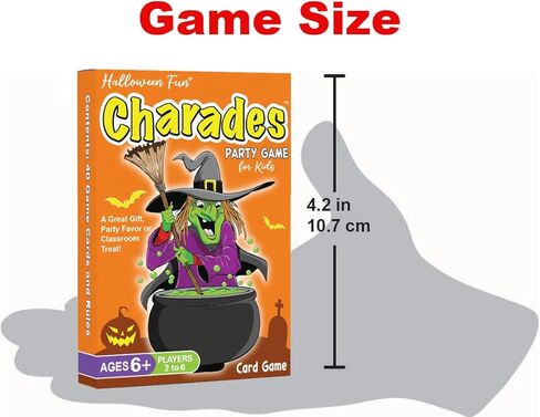 Arizona GameCo Halloween Fun Charades، لعبة حفلة عائلية للأطفال من سن 6 سنوات فما فوق - لا حاجة للقراءة للعب - مثالية لمتعة الفصل الدراسي المخيف in Kuwait