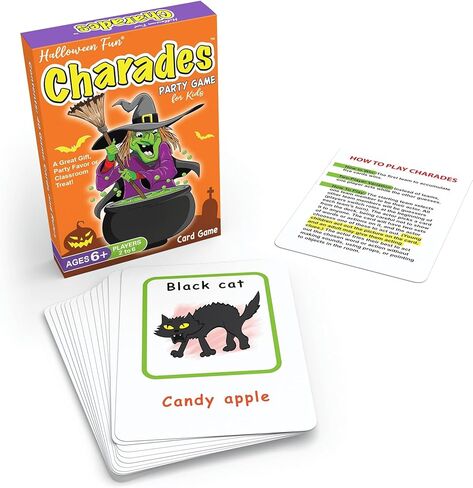 Arizona GameCo Halloween Fun Charades، لعبة حفلة عائلية للأطفال من سن 6 سنوات فما فوق - لا حاجة للقراءة للعب - مثالية لمتعة الفصل الدراسي المخيف in Kuwait