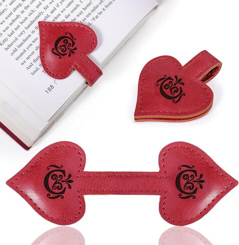 AIERSA Magnetic Bookmarks for Women, Heart Magnetic Leather Bookmark with Initial, A-Z Strong Magnet Book Marks for Book Lovers Reading Women Girls, Book Lovers Gifts Accessories in Kuwait