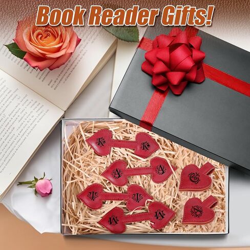 AIERSA Magnetic Bookmarks for Women, Heart Magnetic Leather Bookmark with Initial, A-Z Strong Magnet Book Marks for Book Lovers Reading Women Girls, Book Lovers Gifts Accessories in Kuwait